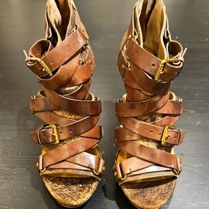Michael Kors. Women's gladiator style high heels. Leather. Size 6 women. Used